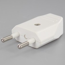 AC 2 PIN EUROPLUG MALE - WHITE