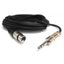 MICROPHONE CABLE  XLR FEMALE TO 6.35MM STEREO JACK MALE 5M