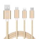 USB A TO USB C ,MICRO,LIGHTNING CABLE 3 IN 1 DATA CABLE
