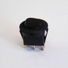 RND ROCKER 12 VDC SPST GREEN  L